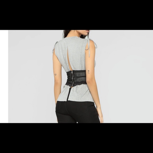 Fashion Nova - NWT - Gray Major Ruched Corset Top - Picture 2 of 3